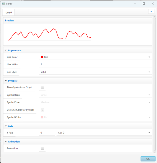 BigDataLineChart Series editor BigDataLineChart Series editor